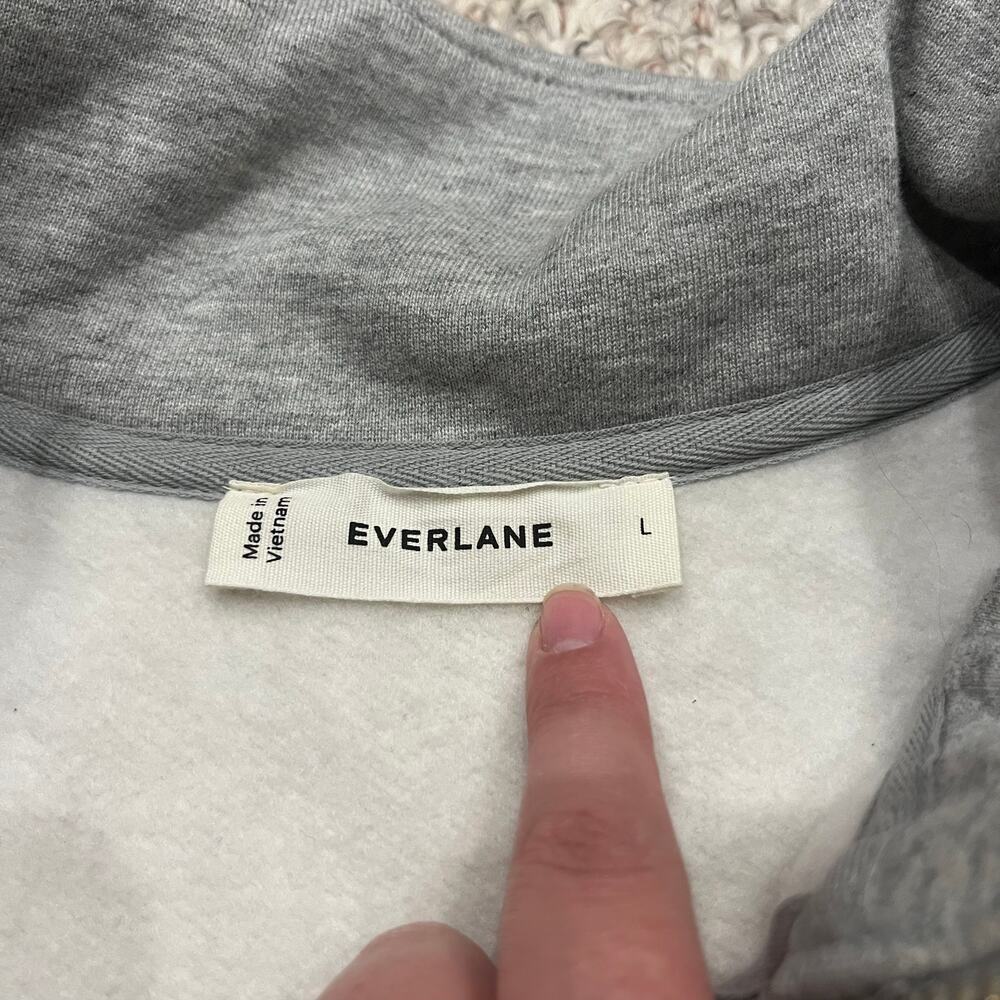 Everlane Heather Gray Quarter-Zip Sweatshirt - Picture 3 of 6